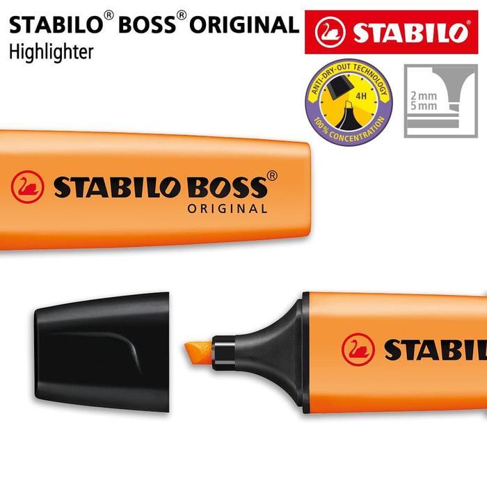 Stok Baru STABILO BOSS ORIGINAL Orange / Highlighter Warna Orange