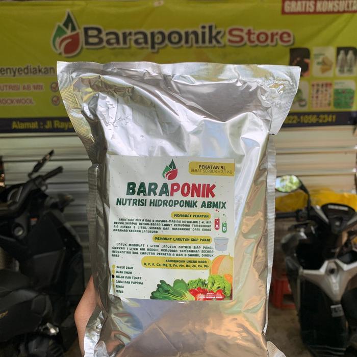 Najwa Gadget Baraponik Ab Mix Nutrisi Hidroponik Buah Melon 5 Ltr Baraponik Kemasan 2 Bungkus