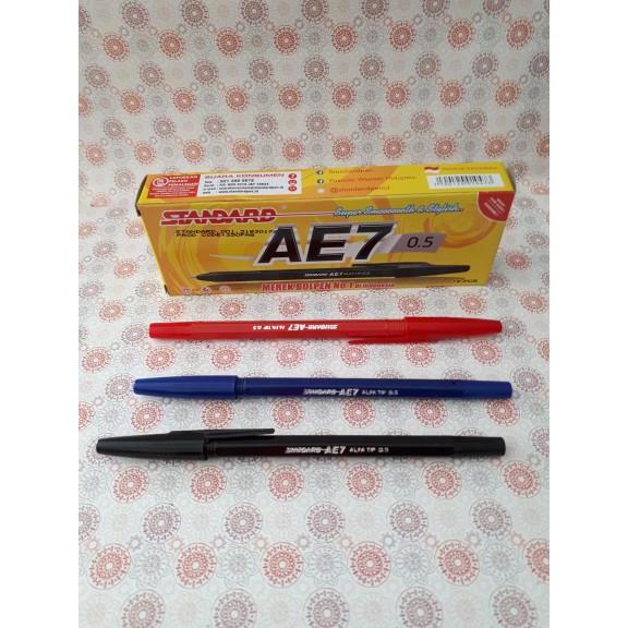 JTTOP" PEN PENA PULPEN BOLPEN STANDARD AE7/BALPOIN STANDAR AE-7 MERAH STATIONERY
