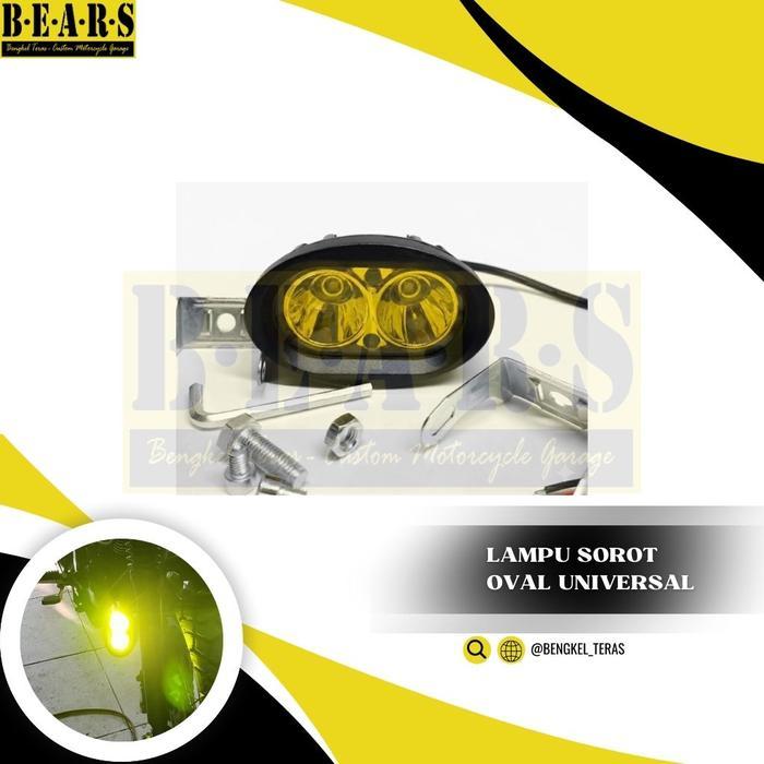 Lampu Led Sorot Lampu Motor Tambahan Oval Kuning Kabut