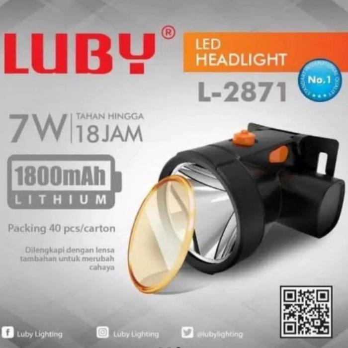 Hannochs Olight - Senter Kepala Led 7 Watt L-2871 Headlamp Putih Charger Original