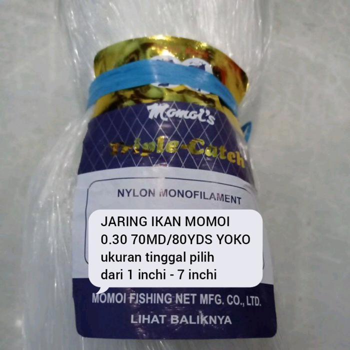 ASLI jaring ikan momoi 0.30 70md/80yds YOKO ukuran 1 inchi - 7 inch jaring momoi jaring nelayan
