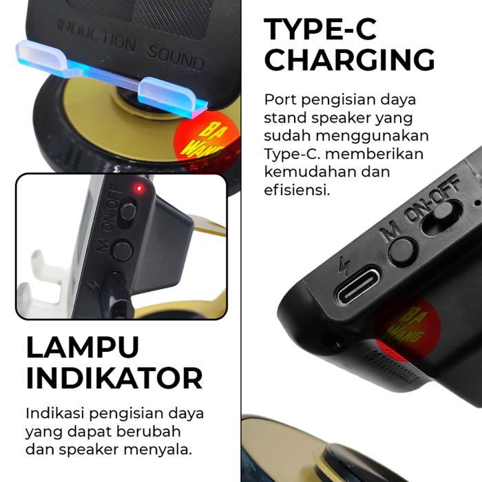 Phone Stand Standing Pembesar Suara Dudukan Holder Rotary Putar 360 Hp Tablet Wireless Charger