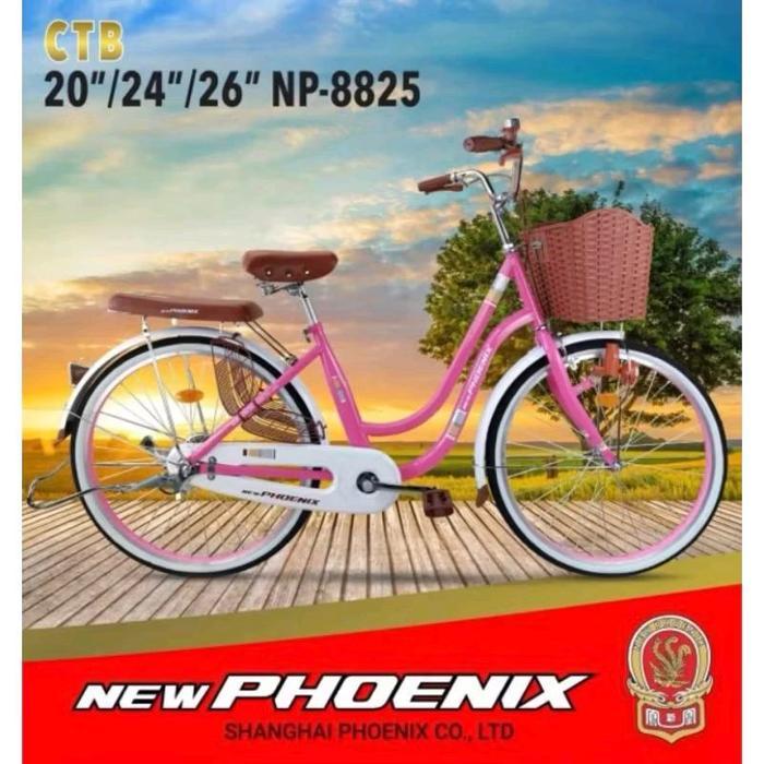 Sepeda Dewasa Perempuan Keranjang Mini New Phoenix 8825 24 26 inch