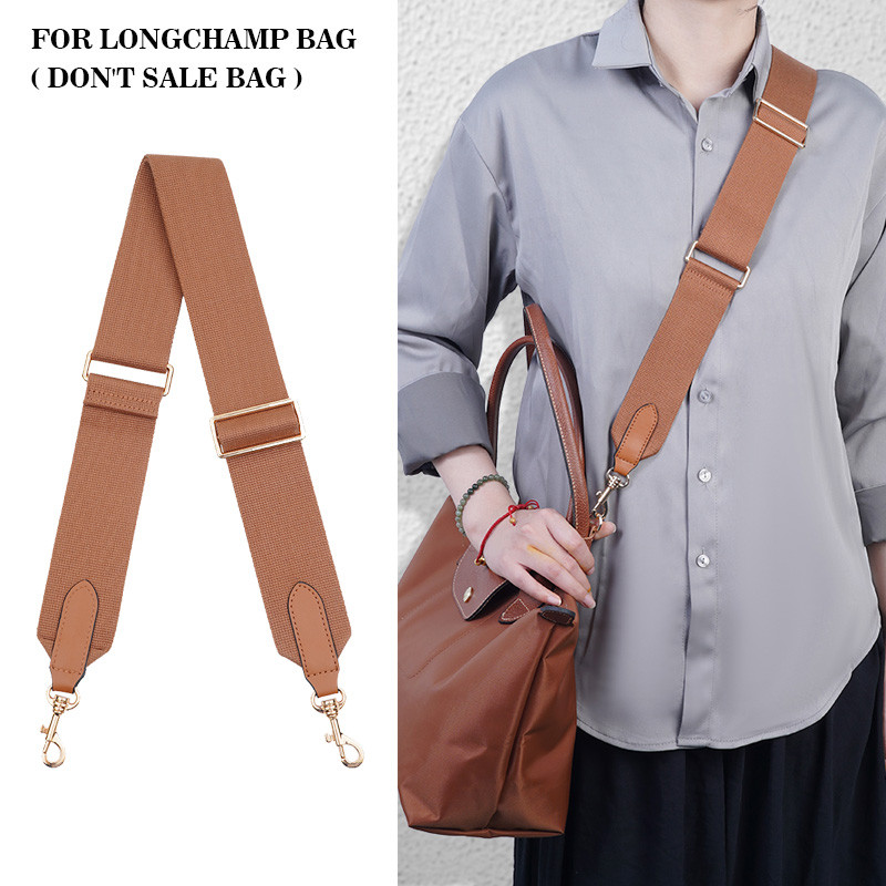 Bag Strap For Longchamp Bags Adjustable Length Canvas Wide Shoulder Strap Crossbody Straps Belt