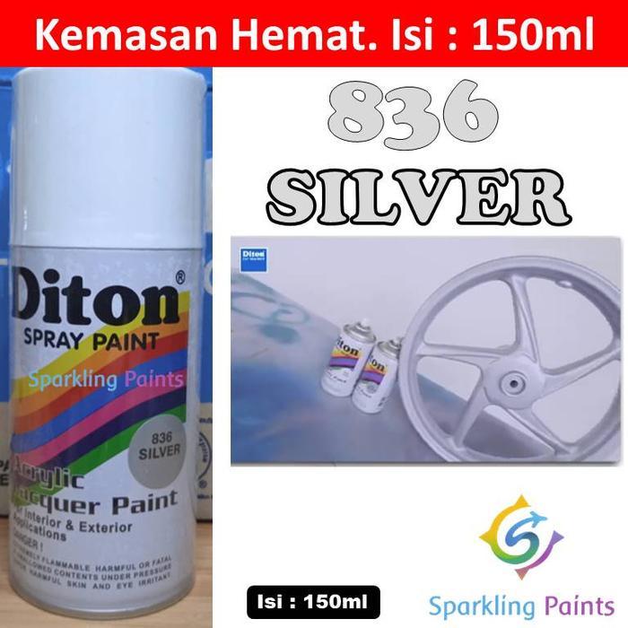 PILOX DITON SILVER 836 150ML EKONOMI EKONOMIS HEMAT KALENG KECIL WARNA PERAK PILOK SEPEDA MOTOR