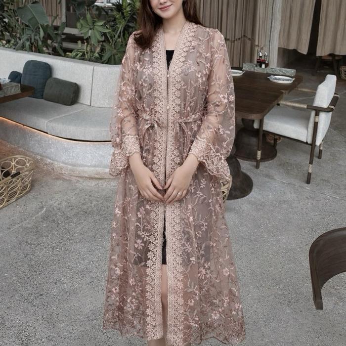 Terbaru PROMO DRESS RAYA SERIES LONG OUTER BRUKAT TILE GARDEN HIJAB MEWAH Barang Berkualitas