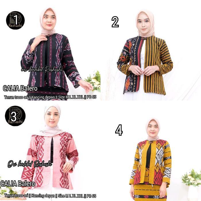 CALIA BALERO TENUN TROSO ASLI BOLERO ETNIK CANTIK WARNA KUNING OUTER TENUN ASLI JEPARA MODERN