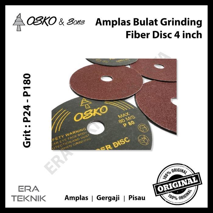 100 pcs Amplas Bulat Osko Fiber Disc 4" Grit 150 180 Gerinda Grinding