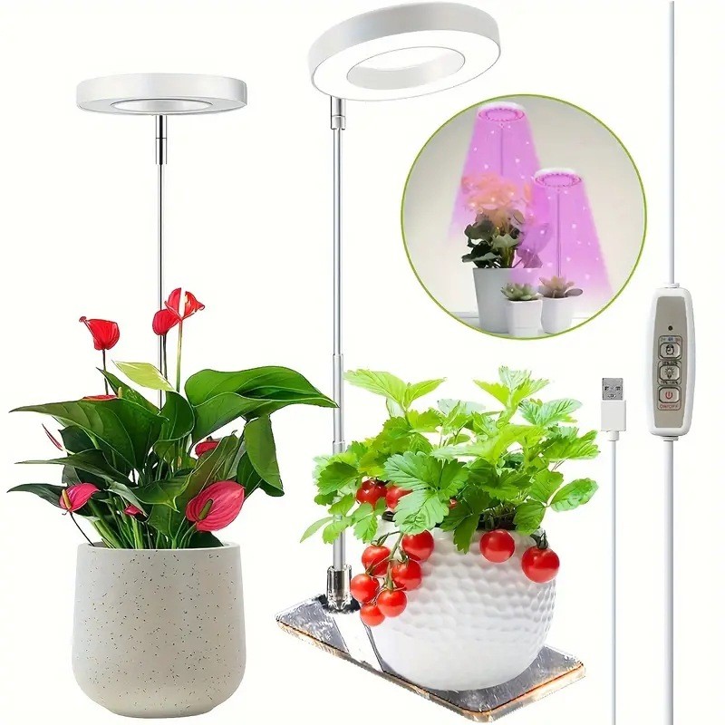 LED extendable plant light growth light angel ring succulent plant light full spectrum flower timer