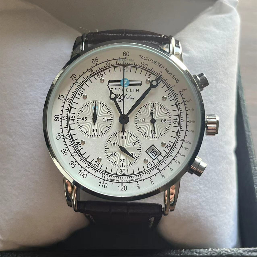 New Fashionable Zeppelin Men's Watch Three Eye Running Second Multifunctional Chronograph Business