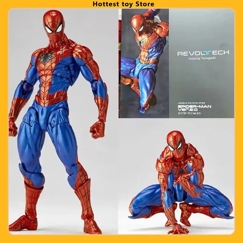 In Stock Super Hero Spiderman Ver.2.0 Revoltech Miles Morales Pete Parker Spider-man Action Figures