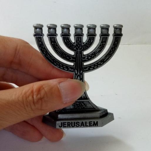 Menorah Kaki Dian Israel Yahudi Kecil Profetik Hanukkah Yerusalem