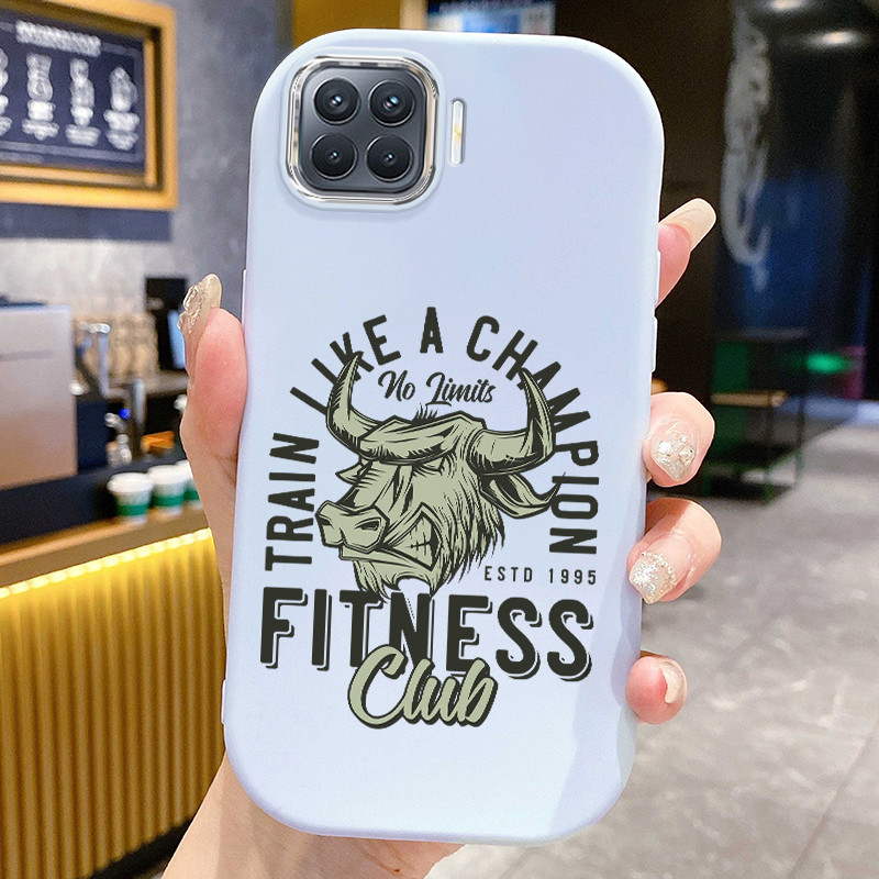 Casing Hp Untuk OPPO A93 Reno 4F Reno 4 Lite F17 Pro Case Casing Lukis kepala sapi pola Kesing HP Ce