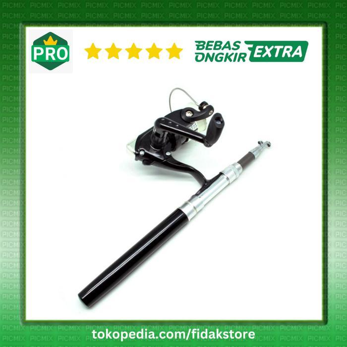 Joran Pancing Pena Reel Mini Alat Pancingan Pulpen Antena Portable Rod