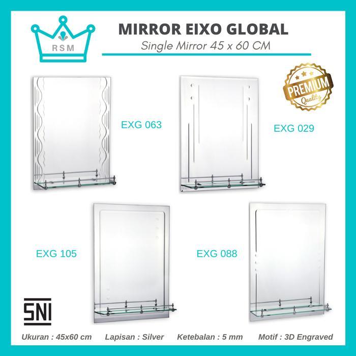 Mirror Eixo Global Kaca Cermin Kamar Mandi Make Up Dinding 45 X 60 Cm
