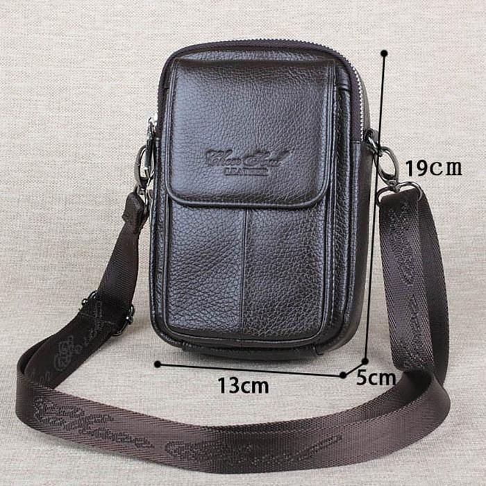 Tas Selempang Kulit Pria Branded - Sarung Hp Pinggang Kulit Dompet Hp Co