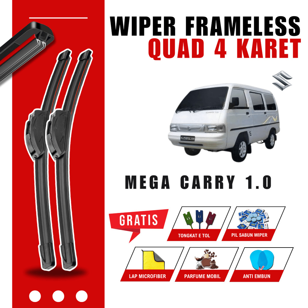 Wiper Suzuki Carry 1.0 Quad Kaca Depan Mobil Free 5 Bonus