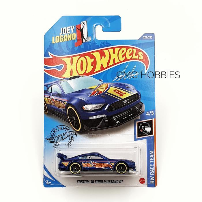 CUSTOM '18 FORD MUSTANG GT BIRU 22 HW RACE TEAM HOTWHEELS HOT WHEELS