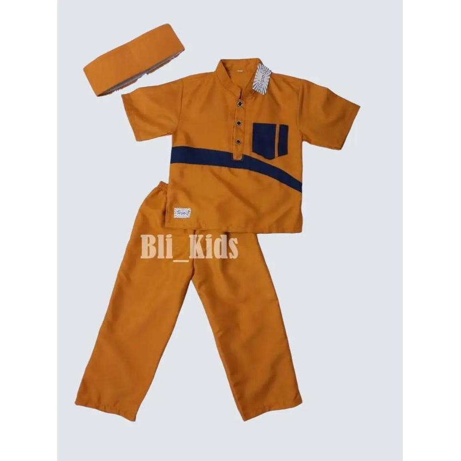 Ini Murah Setelan Muslim Anak Laki-Laki Baju + Celana Muslim Anak Koko Anak Laki-Laki Usia 1-12