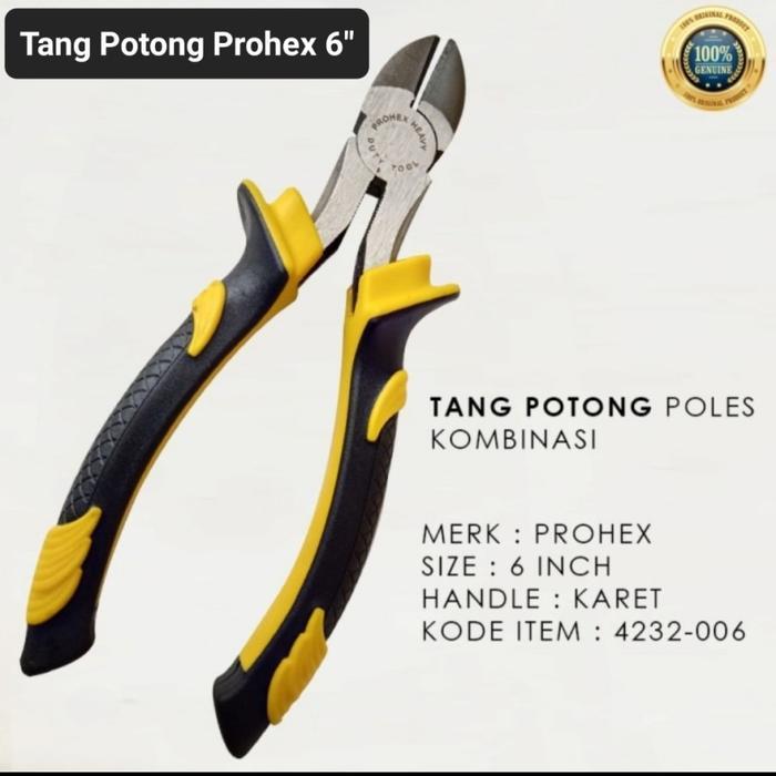 PROHEX TANG POTONG 6 INCH / TANG POTONG KABEL LISTRIK PROHEX 6 INCH