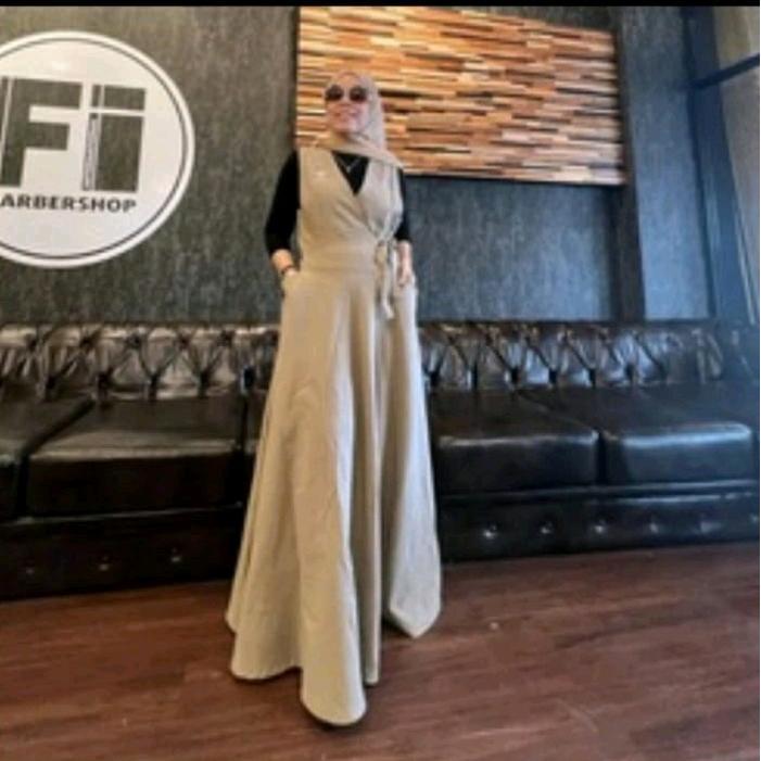 Allena Overall Dress Wanita By Astan Overall Katun Muslim Gamis Dewasa