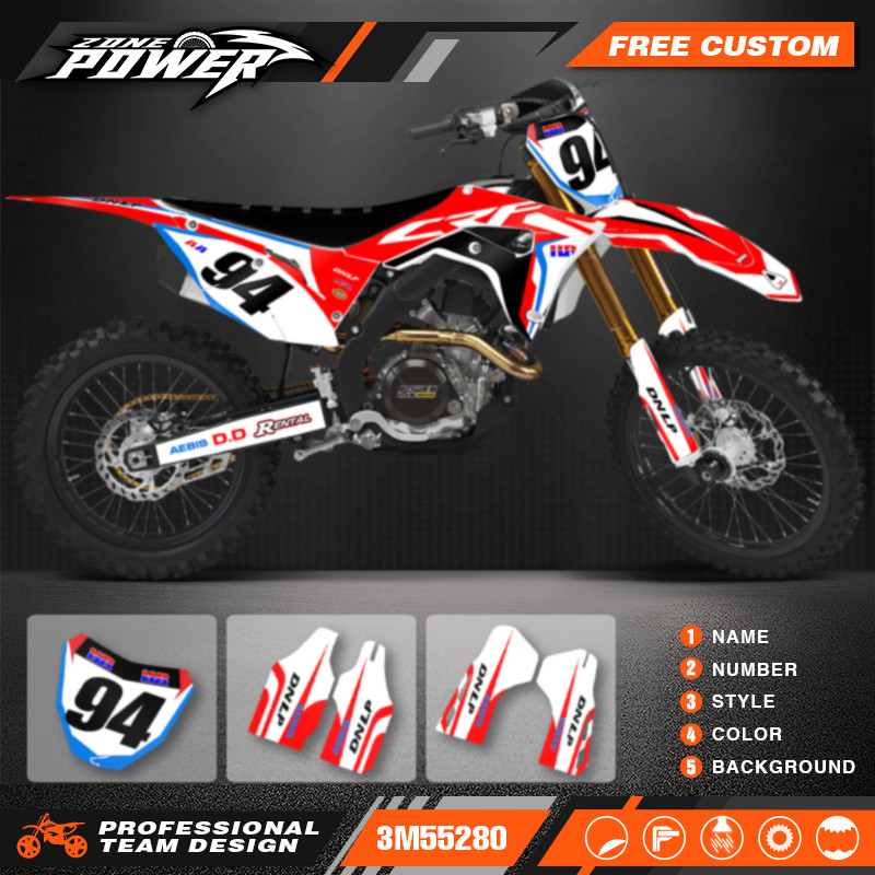 Powerzone Motorcycle Graphic Decal Stickers Kits For Honda CRF450R 2017-2020 CRF250 CRF250R