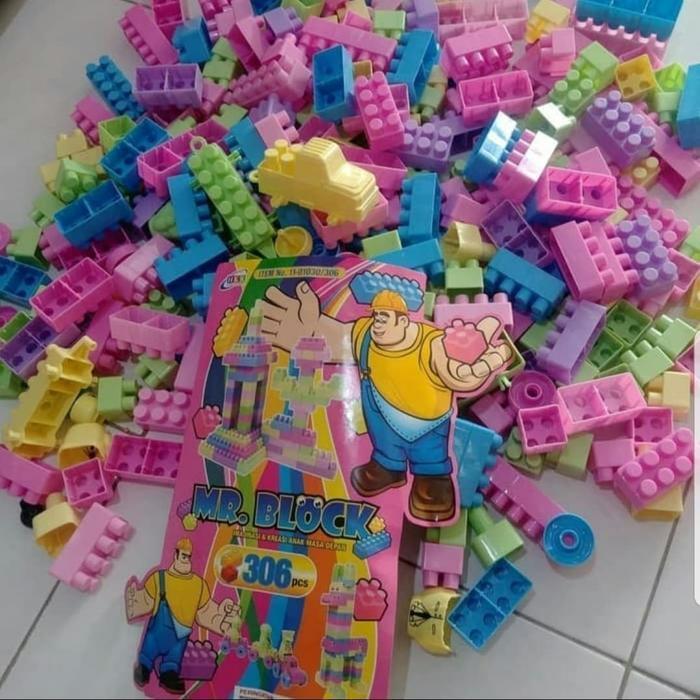 Mainan Block Balok Susun Mr Block Isi 306 Ukuran Besar