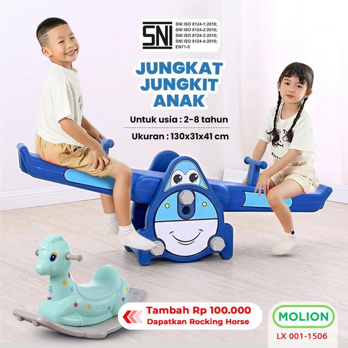 MOLION SNI Jungkat Jungkit Prosotan Seesaw Mainan Anak Kuda Kudaan Pesawat Plastik Mainan Kuda