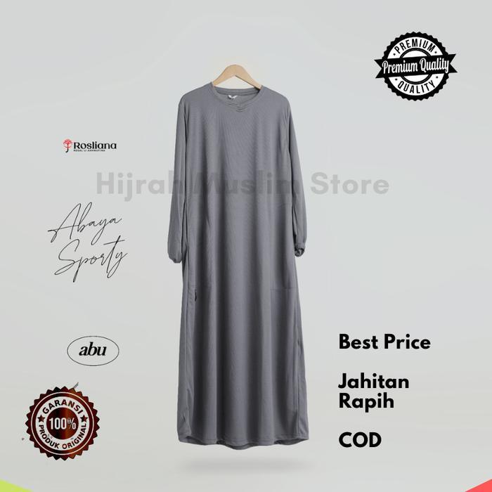 Gamis Wanita Dewasa Abaya Olahraga Akhwat Muslimah Sporty by ROSLIANA Syari Polos