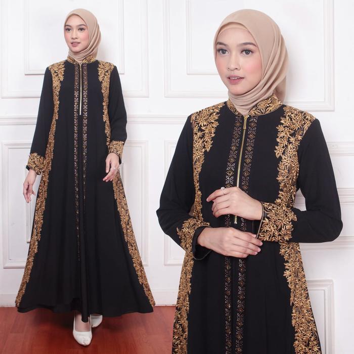 GALERI SICANTIK - COD - Abaya Turkey Mewah Busui Terbaru Hitam dan Warna