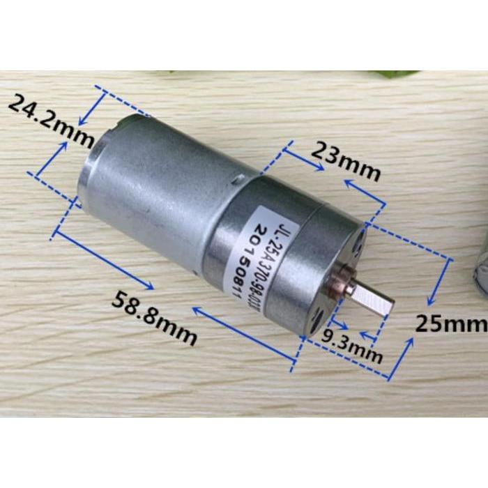 DC MOTOR GEARBOX 6-12V 60-120RPM METAL GEAR BOX 25GA370 D SHAFT 4MM