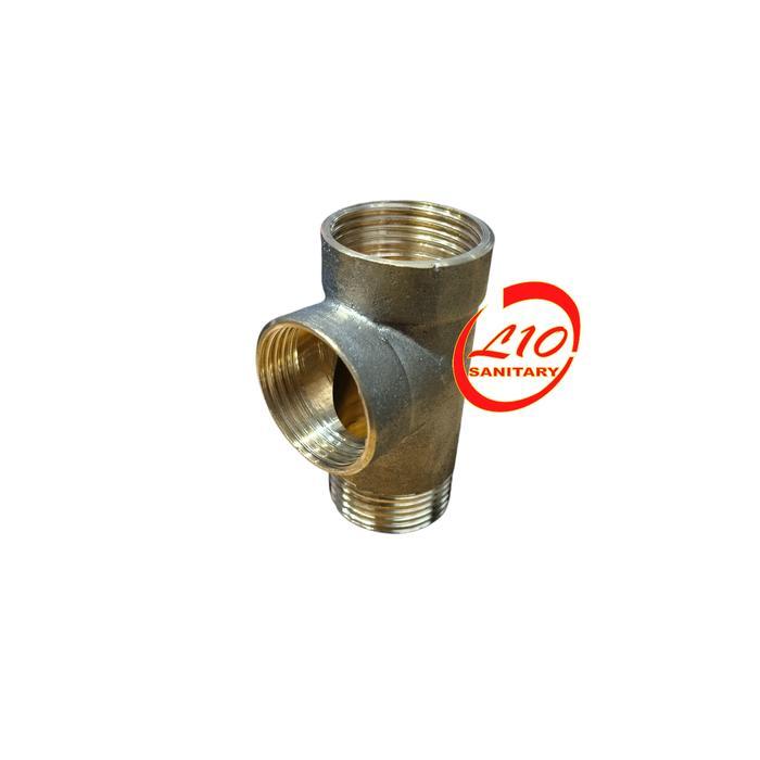 Stok Baru T POMPA Kuningan 1 / Sambungan Mesin POMPA T Kuningan 1" inch