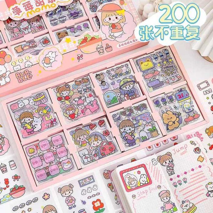 "New" Sticker Momo Isi 200 Lembar Murah Stiker momo Waterproof Sticker Murah Stiker Lucu Stiker