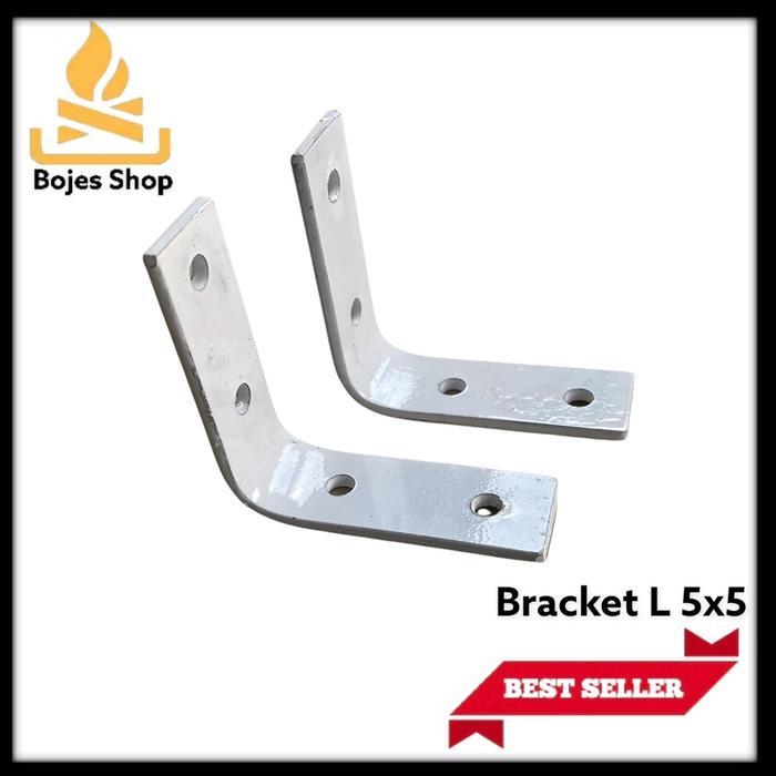 Besi siku bracket L penyangga rak ambalan dinding besi klem siku ukuran 5cm