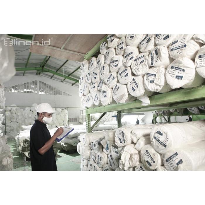 "New" Bahan Kain Sprei Cotton CVC 150TC Warna Putih (White) Lebar 240