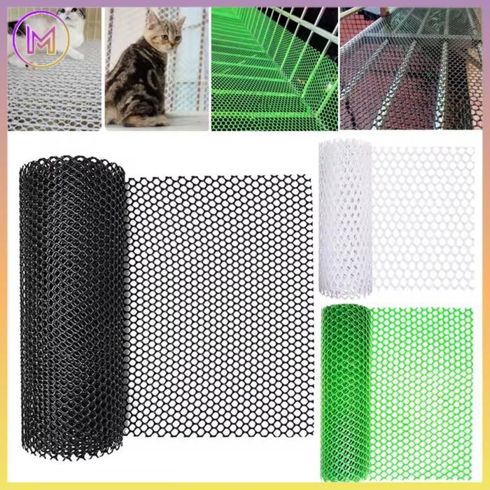 Kawat Jaring Plastik HDPE Bentuk Kotak Safety Pets Net Penangkapan Jatuh Jaring Pagar Rumah Tebal