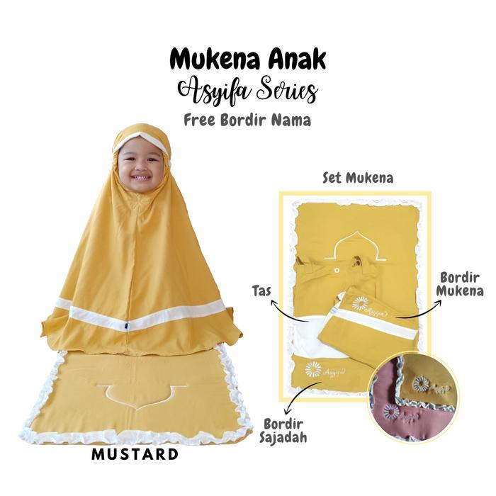MUKENA ANAK 1-12TAHUN PREMIUM CUSTOM BORDIR NAMA ASYIFA/MUKENA SAJADAH