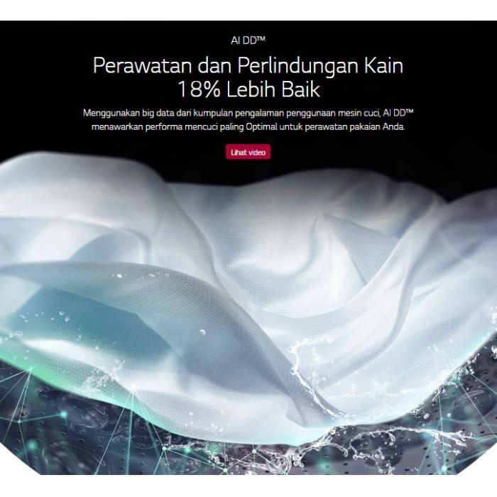 LG FV1409S3W Mesin Cuci Pintu Depan 9 Kg FV1409 Inverter AI DD