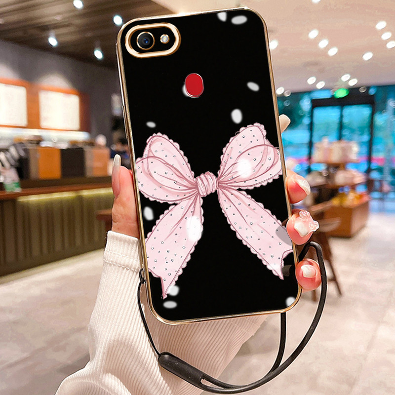 Casing Hp Untuk OPPO F7 F5 F5 Youth Case Pink ribbon pelapisan Kekinian Cesing silikon Kasing SoftCa