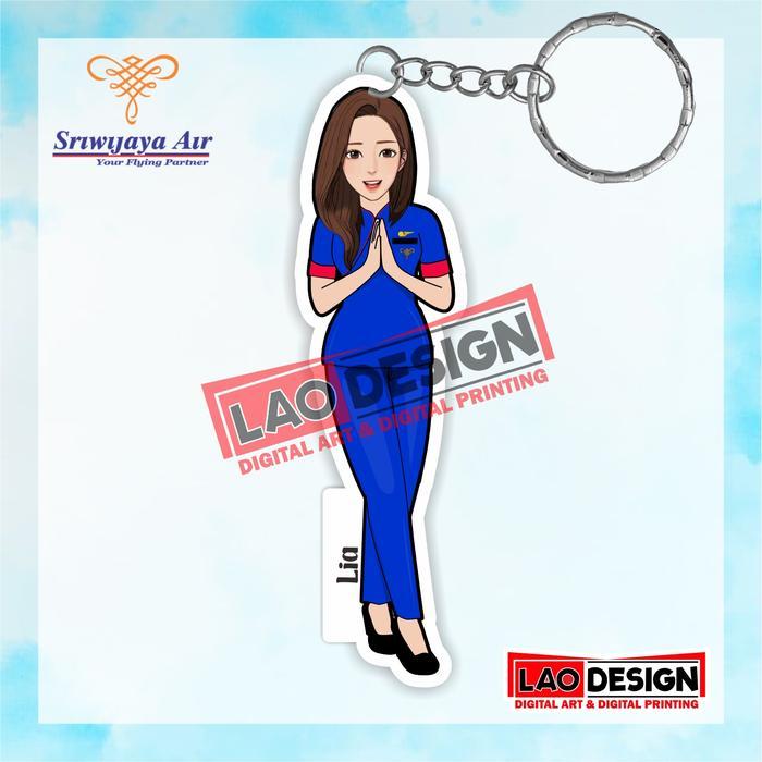 Gantungan Kunci Pramugari Sriwijaya Air - Gantungan Kunci Akrilik - Maskapai Sriwijaya Air -