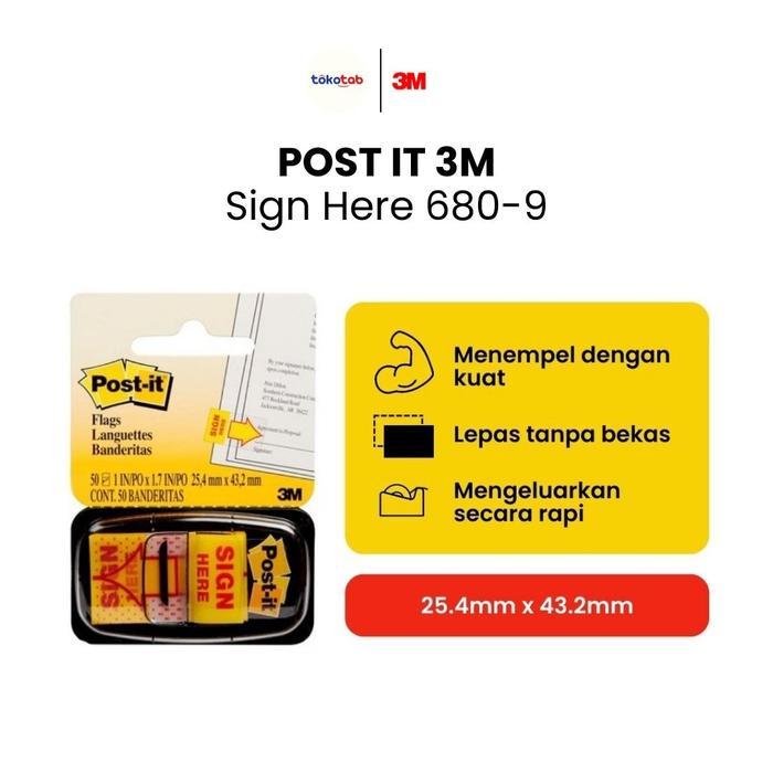 POST IT Sticky Note 3M Sign Here