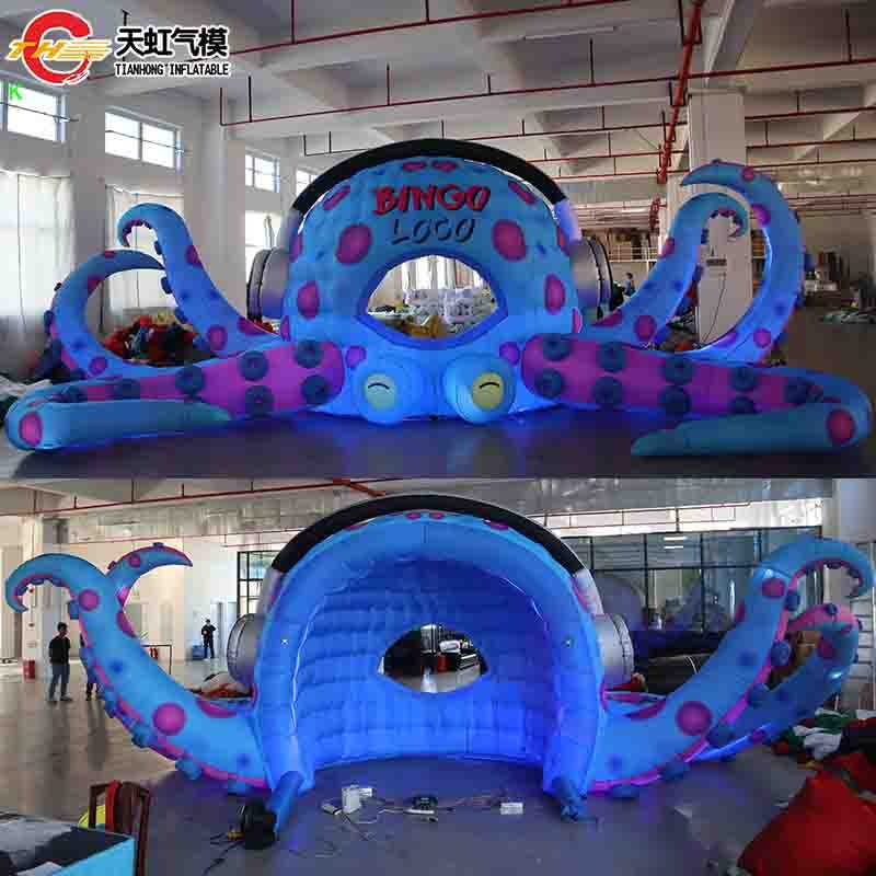 Fast Shipping 33ft Wide Giant Inflatable DJ Octopus Tent Booth Stage Event Decoration Background