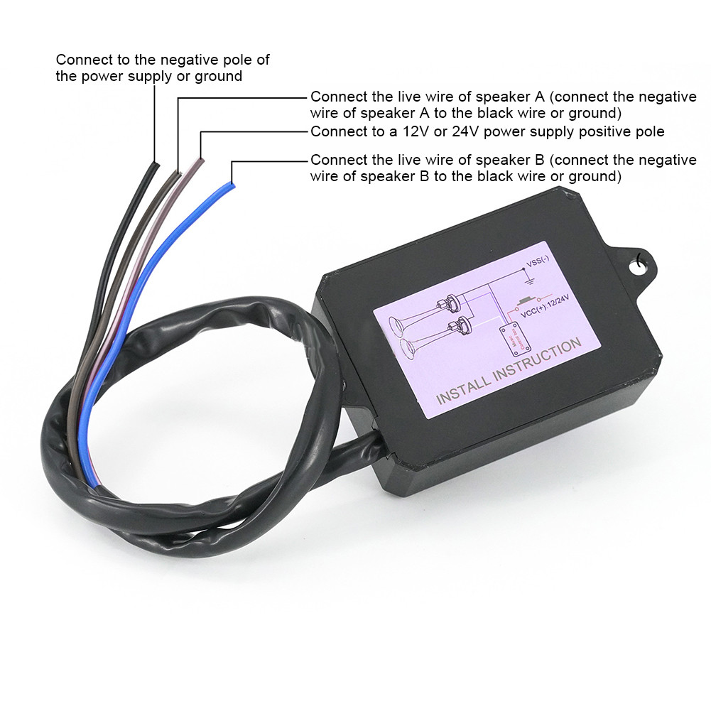 8 Sound Electronic Horn Controller Volume Adjustment Knob Multimedia Sound Control Box Electric Horn