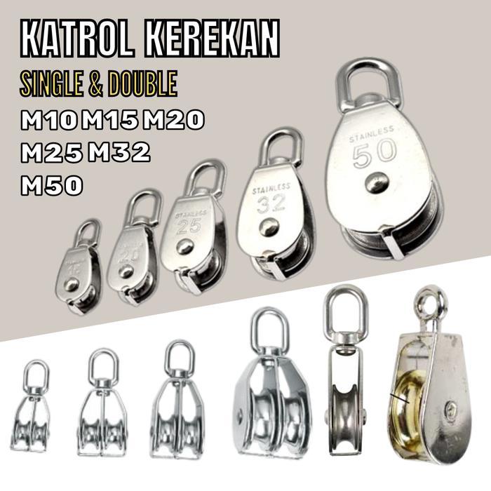 Promo Katrol Kerekan Mini Timba Serbaguna Swivel Pulley Stainless Steel