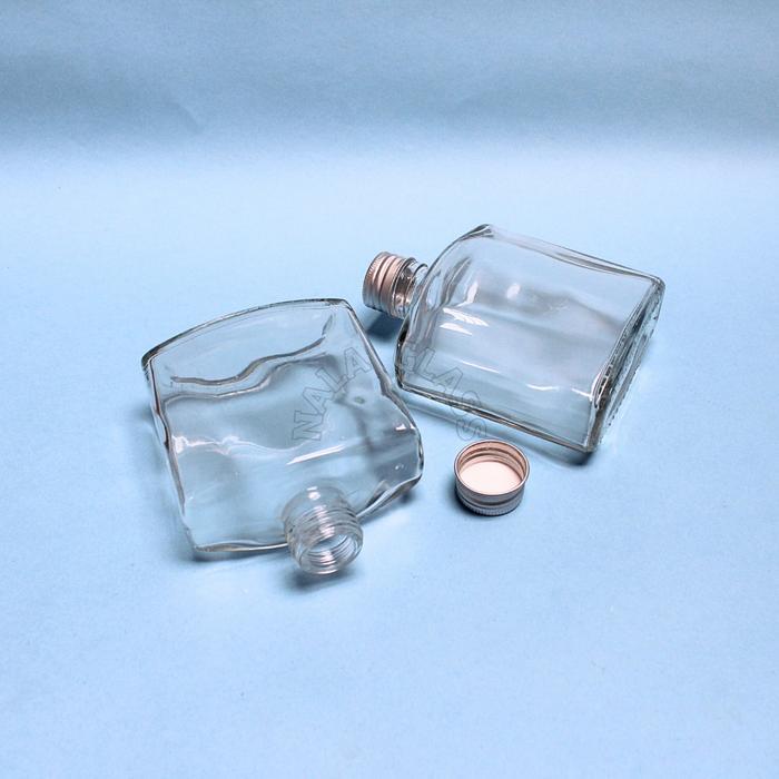 "New" BKGPBD250 botol kaca 250ml flask bottle/botol kaca gepeng/square/kotak