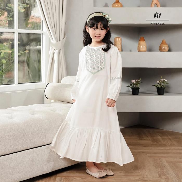 KIV Sarimbit White Teduh Series Family Set Baju Lebaran Ramadhan Couple Raya Series Muslim Fashion