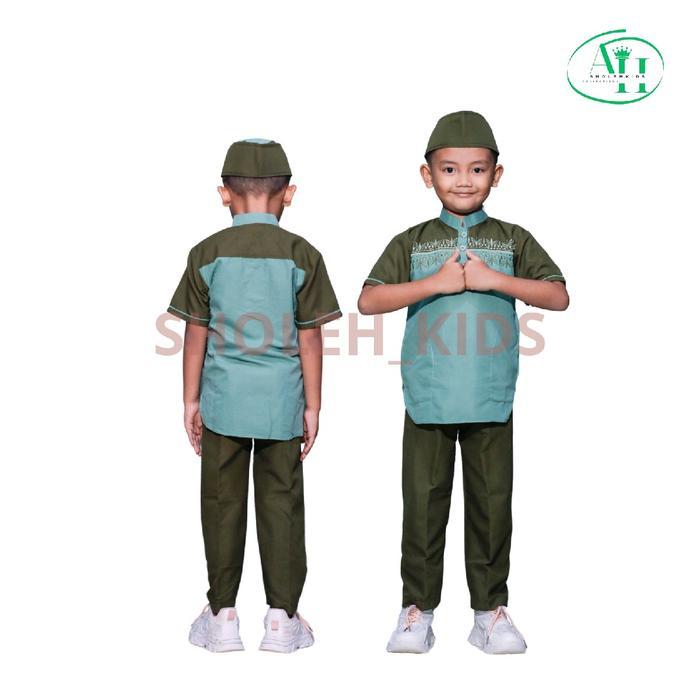 Sholeh_Kids-Setelan Koko Anak Baju Koko Anak Lengan Pendek 1-12 Tahun Model Kurta Pakistan Motip