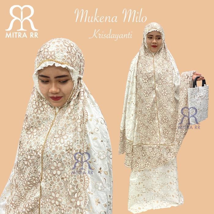 ORIGINAL Mukena Dewasa Prada Krisdayanti Siren Swarovski - Mukena Bordir Milo READY STOCK
