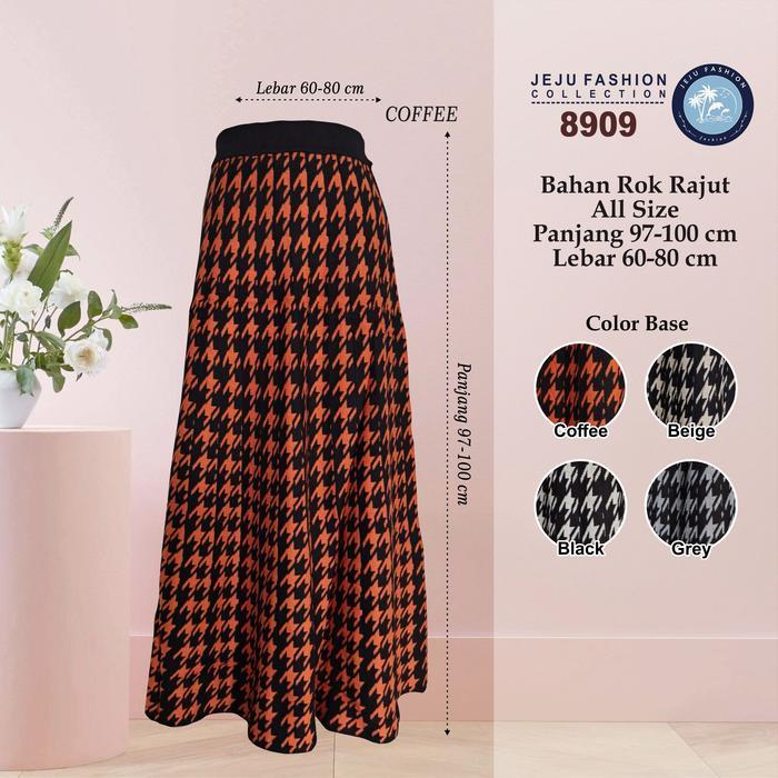 Stok Baru Rok rajut motif panjang import tebal dan halus wanita - 8909